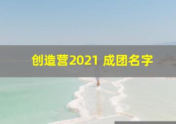 创造营2021 成团名字